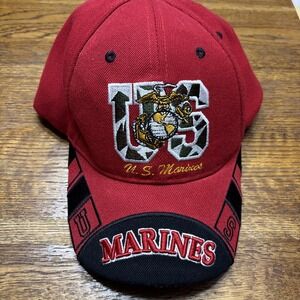 USMC Marines cap adjustable Red Embroidery